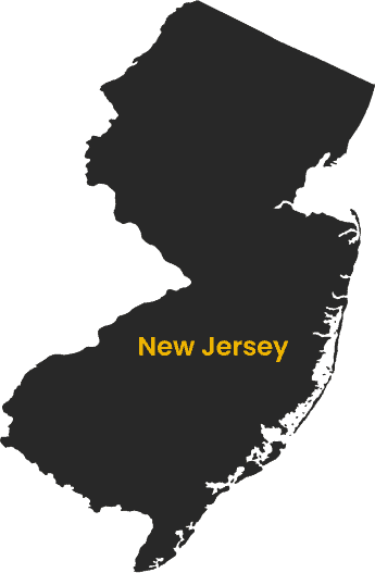 New jersey outline shaded map 1